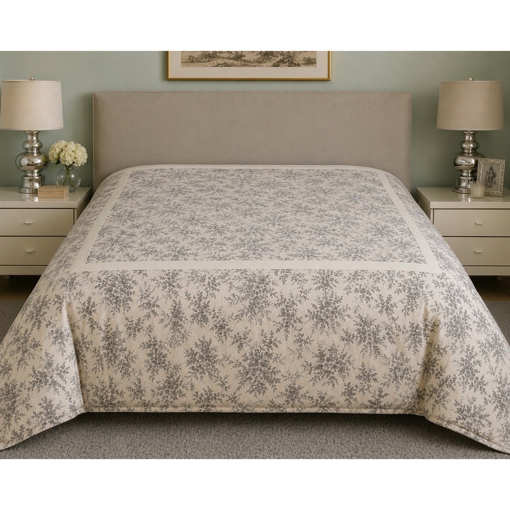 Ralph Lauren Saint Honore Pagoda Toile King Duvet Cover And Euro Sham Grey